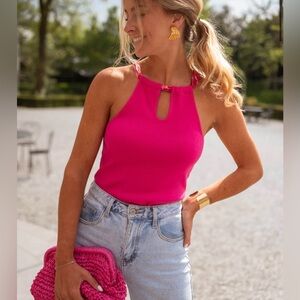 SOLD OUT ONLINE NEVER WORN: Easy Clothes Hot Pink Blouse